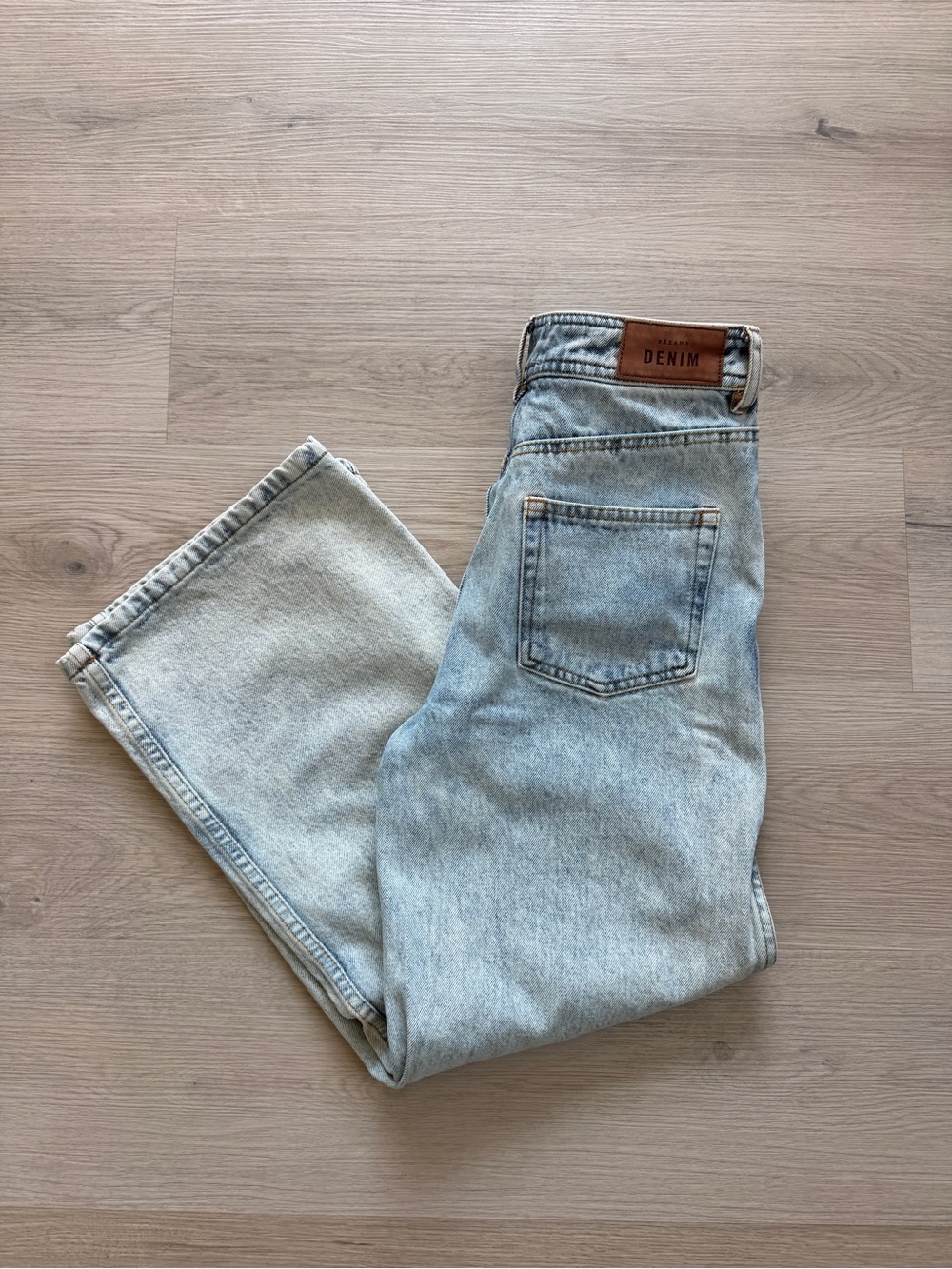 Sezane Light Blue Wide-Leg Denim Jeans